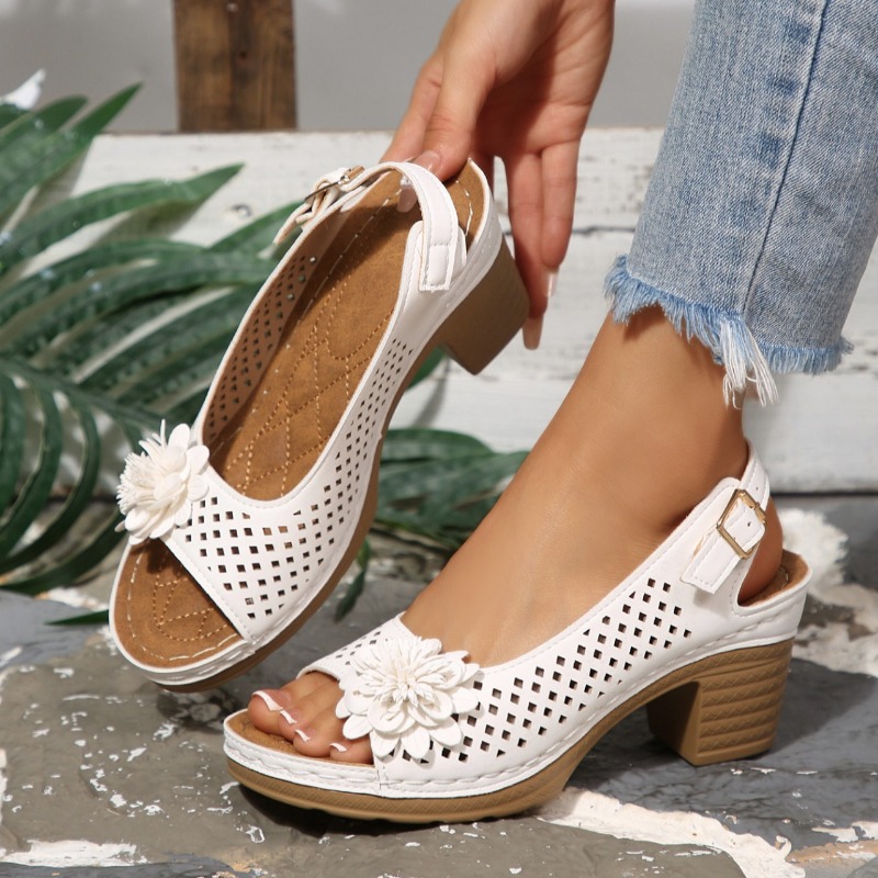 Ankle Strap Attachment - صنادل نسائية بكعب سميك صيف 2026،
