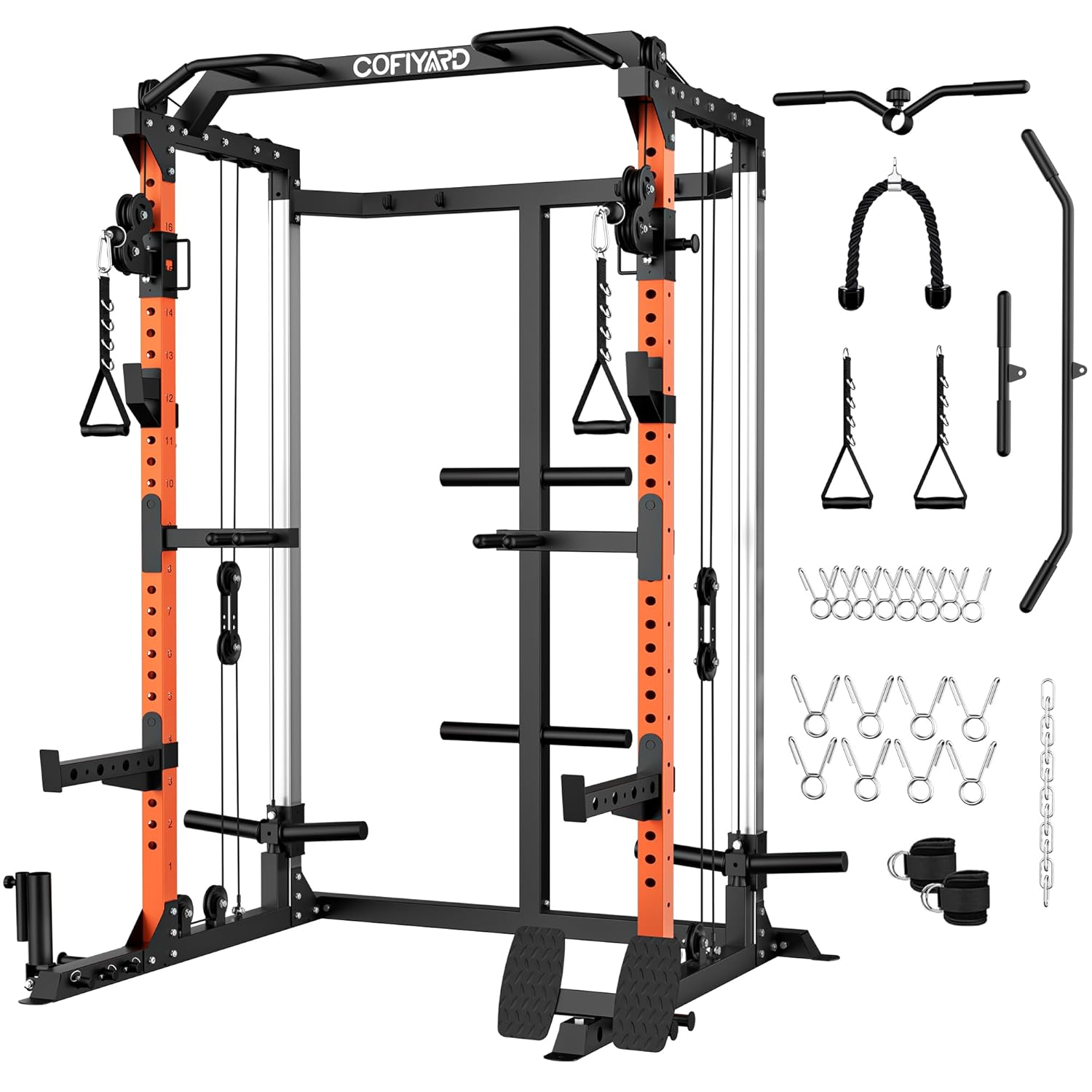 Pulley Home Gym - قفص تمارين القوة، رف قوة بنظام