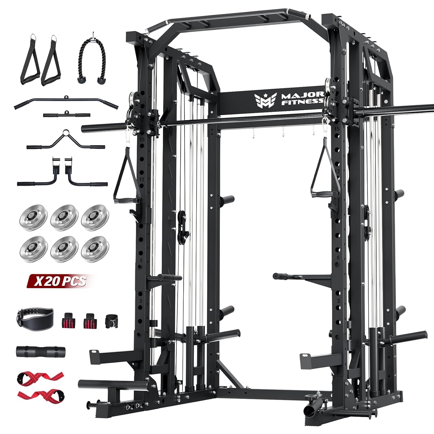Home Gym Lat Pulldown Machine - جهاز سميث للتمارين المنزلية، رف سكوات،