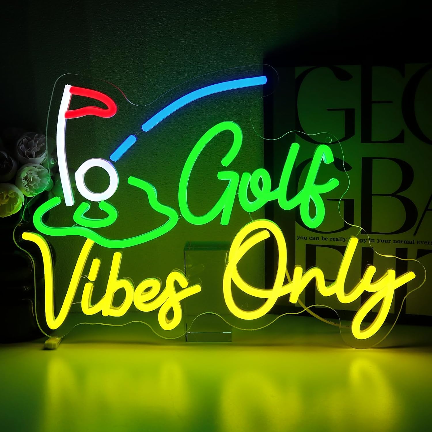 Home Gym Vibes - لافتة نيون Golf Vibes Only -