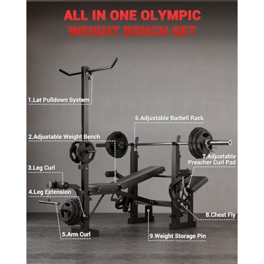 مجموعة مقعد تمارين رياضية منزل - مراجعة Home Gym Lat Pulldown وسعره
