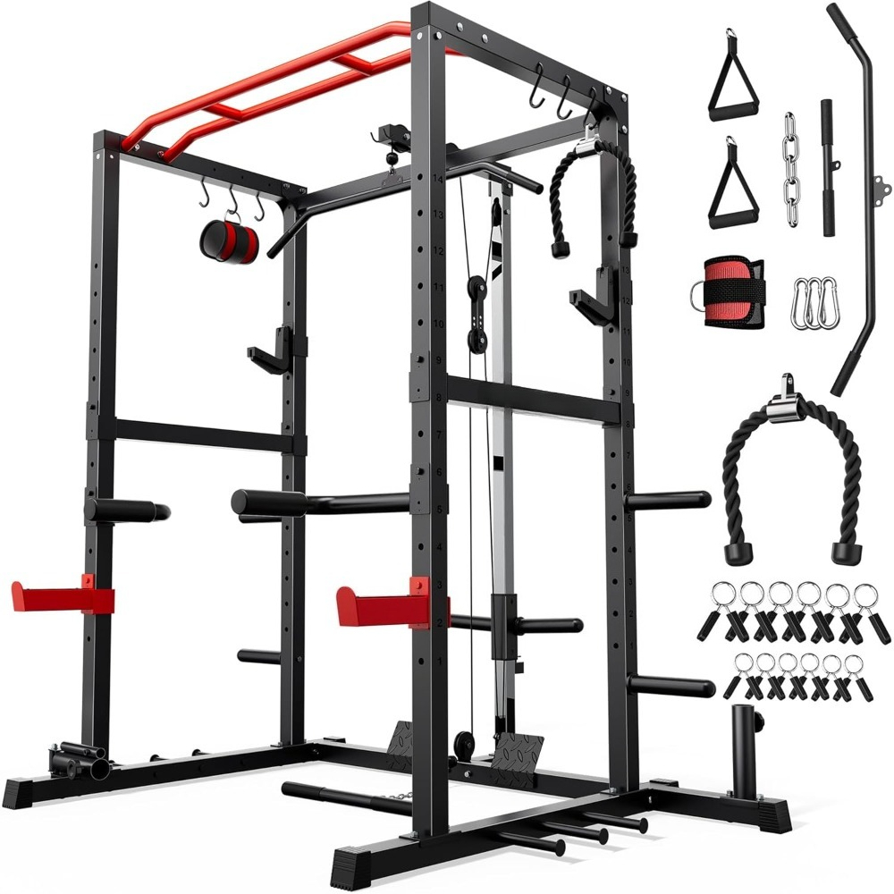 قفص قوة متعدد الوظائف مع نظام  - مراجعة Home Gym Lat Pulldown وسعره