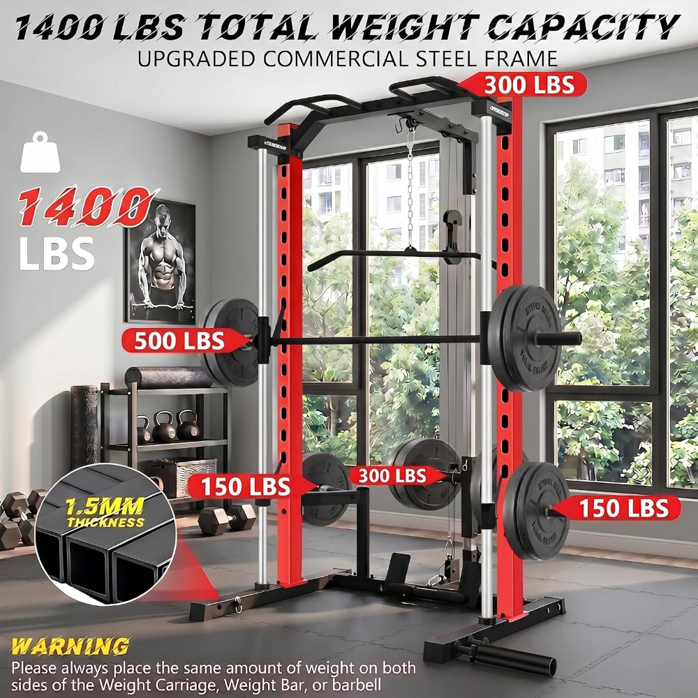 جهاز سميث متعدد الوظائف مع قضي - مراجعة Home Gym Lat Pulldown Machine وسعره