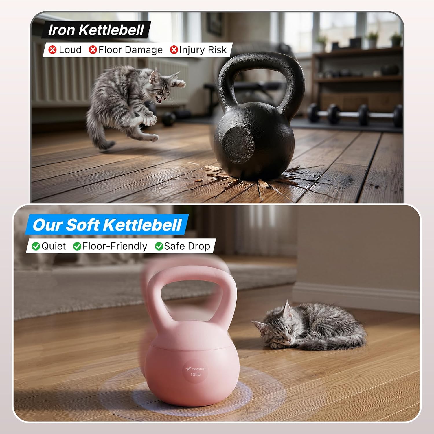 كيتل بيل ناعم بمقبض عريض مضاد  - مراجعة Home Gym Kettler وسعره