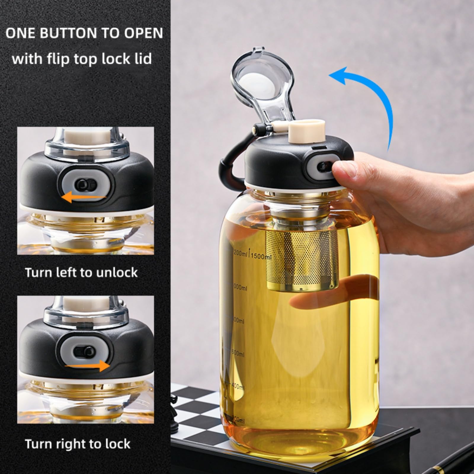 كوب شاي زجاجي مع مصفاة - زجاجة - مراجعة Home Gym Kettler وسعره