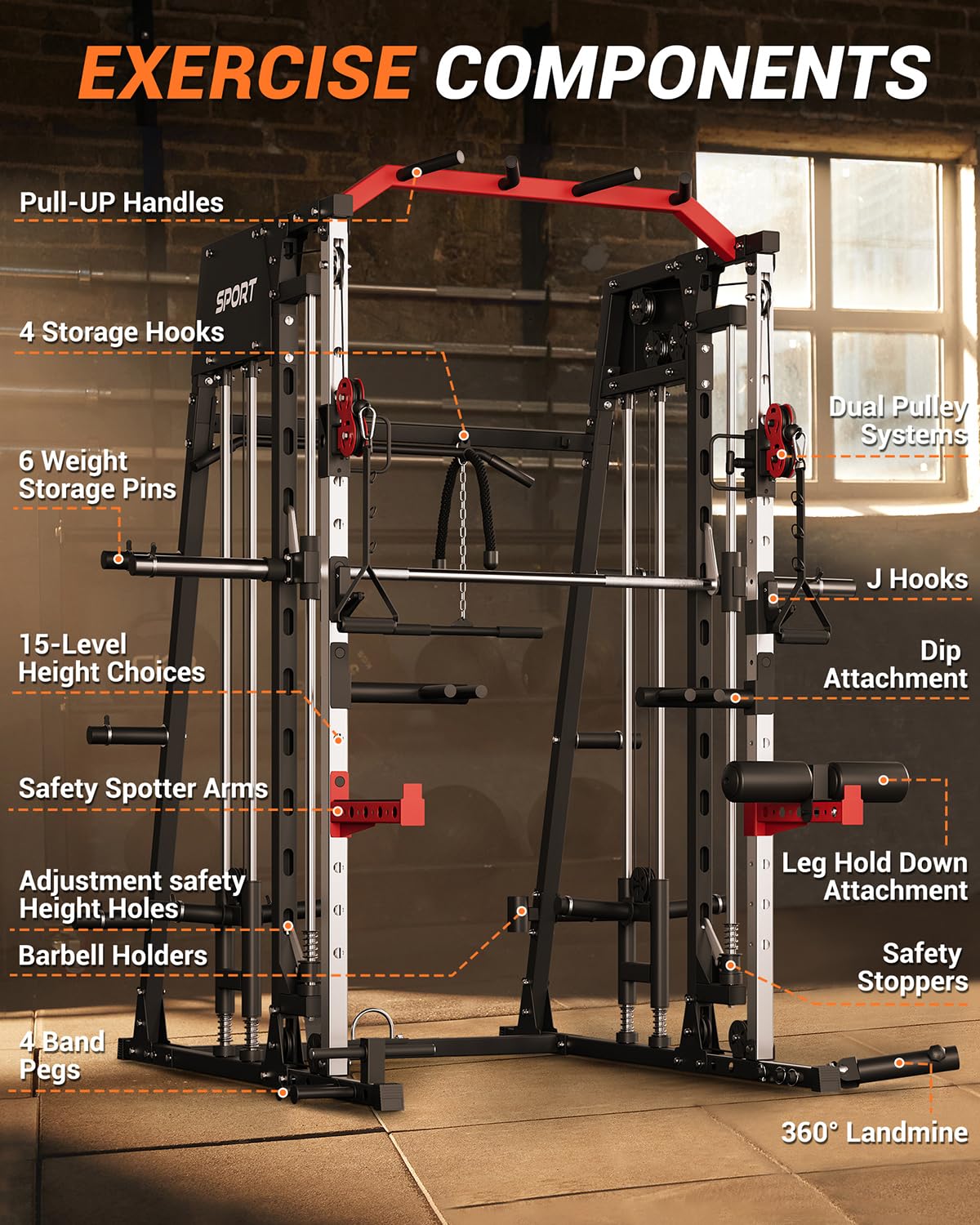 جهاز سميث متعدد الوظائف للصالة - مراجعة Home Gym Lat Pulldown Machine وسعره